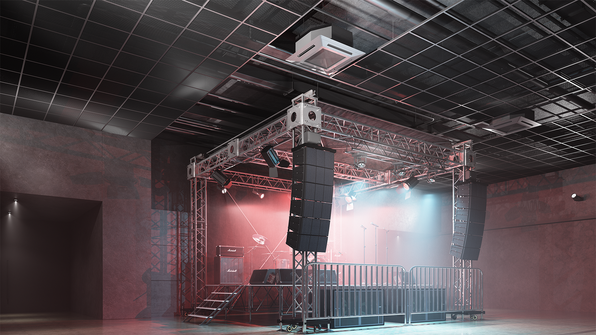 Zentia Ceiling Tile DecoMesh E15 Music Venue 02 HD