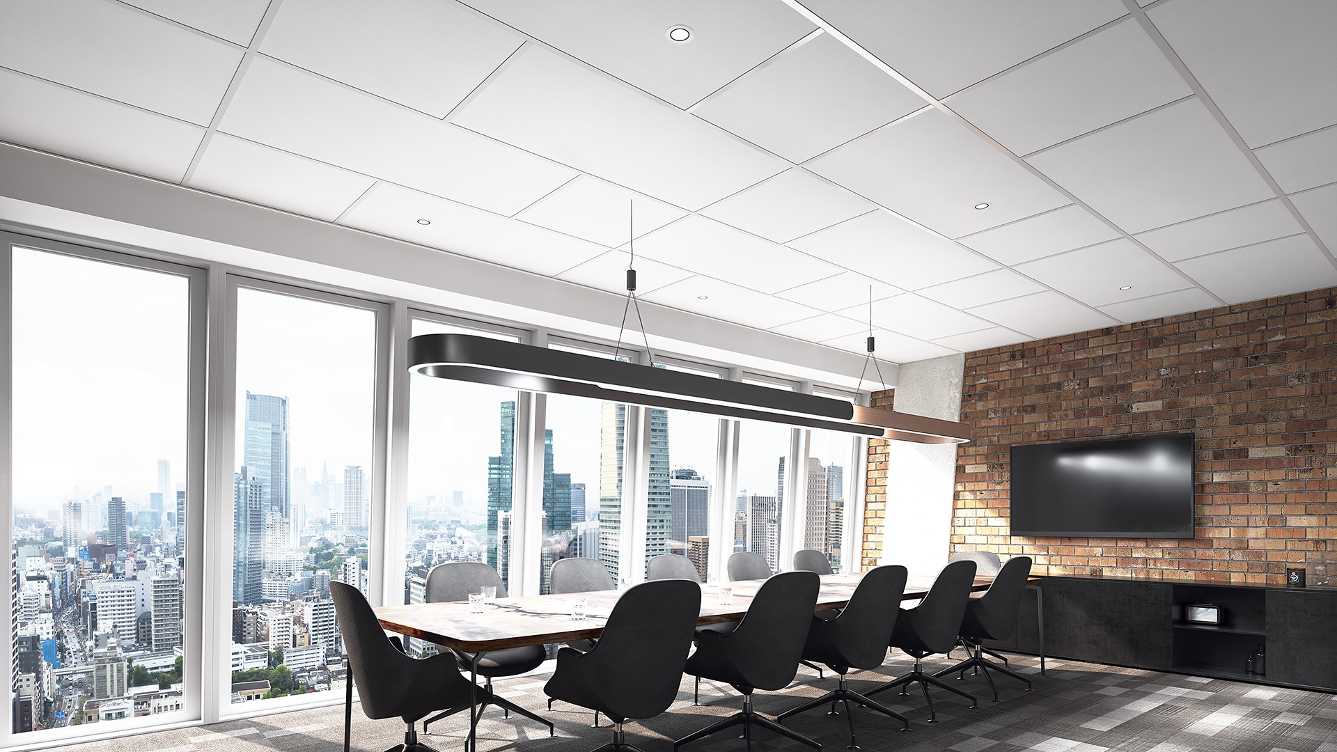 Zentia Nexus Layouts - Exclaim - White Tiles