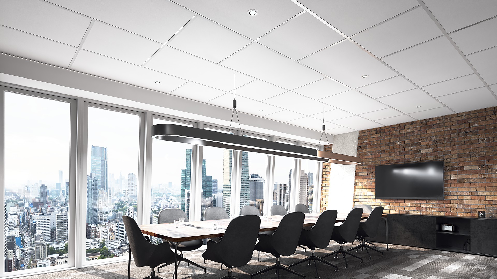 Zentia Nexus Layouts - Pixal - White Tiles White Grid